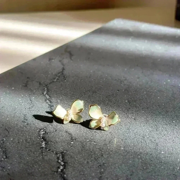 Romantic Gradient Butterfly With Pearls Earrings - Picture 4 of 8